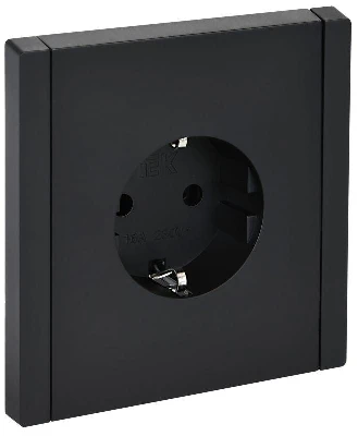 Розетка СП FORTE&PIANO FP116 16А с заземл. без защ. шторок винт. крепл. черн. IEK FP-R11-16-K02
