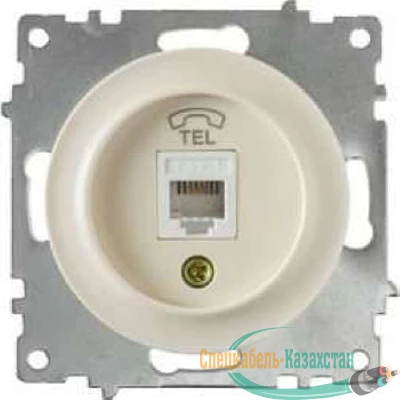 Механизм розетки телеф. 1-м СП Florence 1xRJ11 беж. 1E20601301 OneKeyElectro 2172792