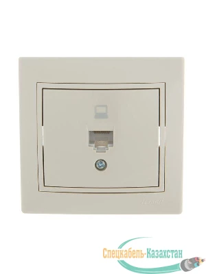 Розетка компьютерная 1-м СП Мира RJ45 крем/крем Lezard 701-0303-139
