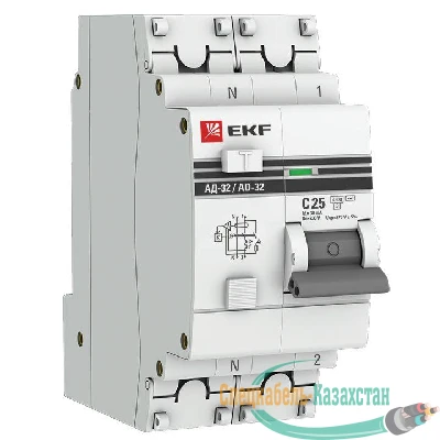 Выключатель авт. диф. тока 1п+N 2мод. C 25А 30мА тип AC 4.5кА АД-32 PROxima EKF DA32-25-30-pro