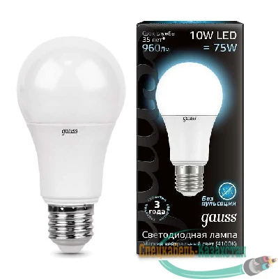 Лампа светодиодная Black A60 10Вт E27 4100К Gauss 102502210