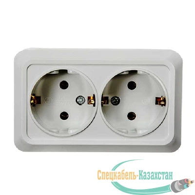 Розетка 2-м BOLLETO с заземл. накл. 7128 бел. ASD / IN HOME 4680005959839