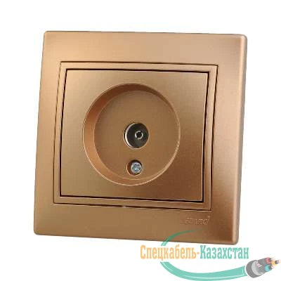 Розетка TV СП Мира оконечная метал. зол. Lezard 701-1313-130
