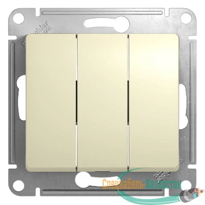 Механизм выключателя 3-кл. СП GLOSSA 10А IP20 10AX беж. SchE GSL000231