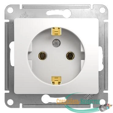 Механизм розетки 1-м СП Glossa 16А с заземл. бел. SchE GSL000143