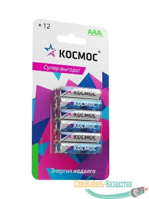 Элемент питания алкалиновый AAA/LR03 BP-12 (блист.12шт) КОСМОС KOCLR03BL12