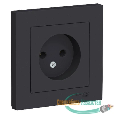 Розетка 1-м СП AtlasDesign 16А IP20 без заземл. в сборе карбон SE ATN001040