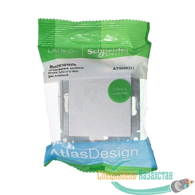 Механизм выключателя 1-кл. ATLAS DESIGN (сх.1) 10АХ алюм. SchE ATN000311