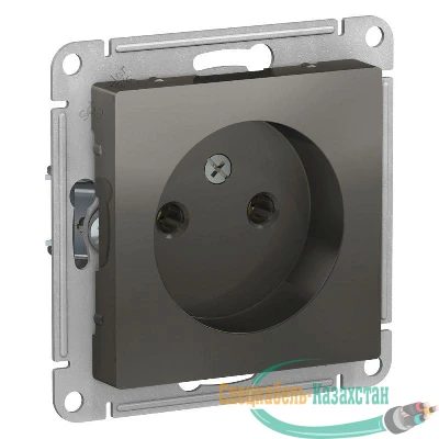 Механизм розетки 1-м СП ATLAS DESIGN без заземл. 16А сталь SchE ATN000941