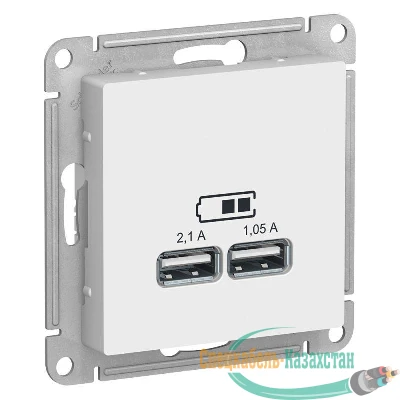 Механизм розетки USB ATLAS DESIGN 5В 1порт х 2.1А 2порта х 1.05А бел. SchE ATN000133