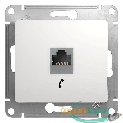 Механизм розетки телеф. 1-м СП Glossa RJ11 бел. SchE GSL000181T