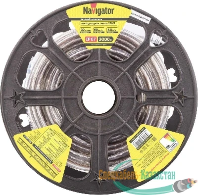 Лента светодиодная 14 512 NLS-3528WW60-4.8-IP67-220V (уп.20м) Navigator 14512