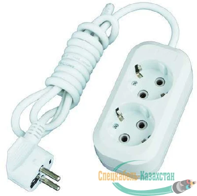 Удлинитель 2х2м с заземл. 16А IP20 Е-302 АБС-пл. ПВС 3х1 UNIVersal 9631972
