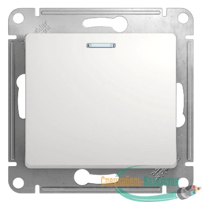 Механизм выключателя 1-кл. СП GLOSSA 10А IP20 10AX с подсветкой бел. SchE GSL000113