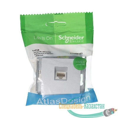 Механизм розетки компьютерной ATLAS DESIGN RJ45 алюм. SchE ATN000383