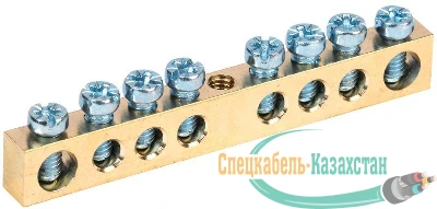 Шина PEN "земля-ноль" 6х9мм 8/1 (8групп/крепеж по центру) ИЭК YNN10-08-100