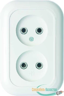 Розетка 2-м СП Валентина 10А IP20 РС10-393 бел. Кунцево 5449