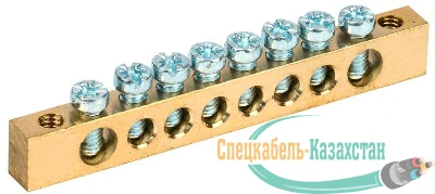 Шина PEN "земля-ноль" 6х9мм 8/2 (8групп/крепеж по краям) ИЭК YNN11-08-100