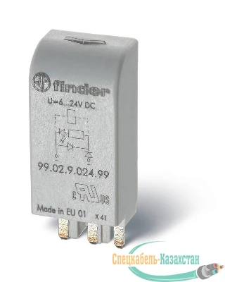 Модуль индикации и защиты LED + диод ( + A1) 6...24В DC зел. FINDER 9902902499