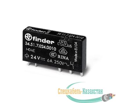 Реле ультратонкое 1CO 6А кат. 24В DC RTII FINDER 345170240010