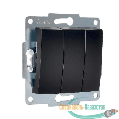 Механизм выключателя 3-кл. 1п СП Karina 10А IP20 черн. бархат LEZARD 707-4288-109
