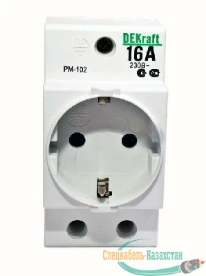 Розетка 16А 220В 2P+PEN на DIN-рейку PM-102 SchE 18012DEK