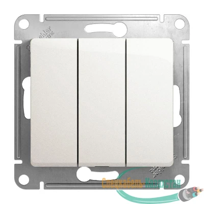 Механизм выключателя 3-кл. СП Glossa сх.3 10А IP20 10AX перламутр SchE GSL000631