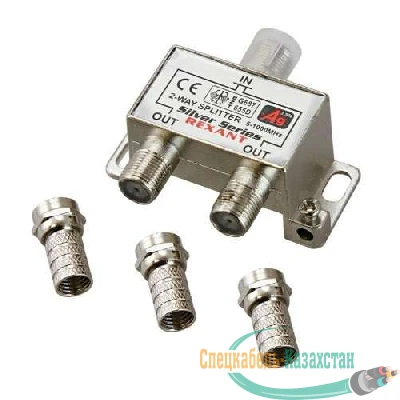 Делитель ТВ "краб" х2+3шт.F "BOX" 5-1000 МГц "Silver" Rexant 05-6101