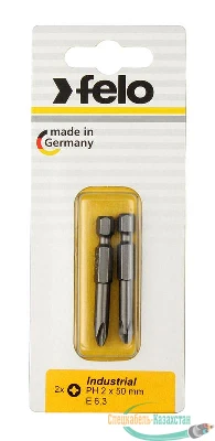 Бита крестовая PH 2х50 серия Industrial (уп.2шт) в блистере Felo 03202536