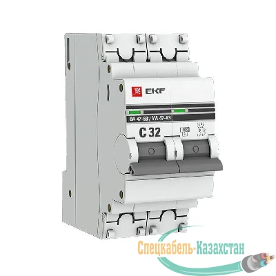 Выключатель автоматический модульный 2п C 32А 4.5кА ВА 47-63 PROxima EKF mcb4763-2-32C-pro