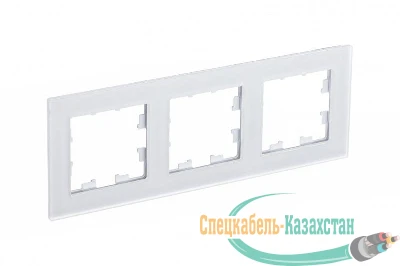 Рамка 3-м ATLASDESIGN NATURE мат. стекло бел. SchE ATN330103