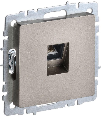 Розетка компьютерная двойная СП RJ45 кат.5E BRITE РК10-2-БрШ механизм шампань IEK BR-K20-1-K37
