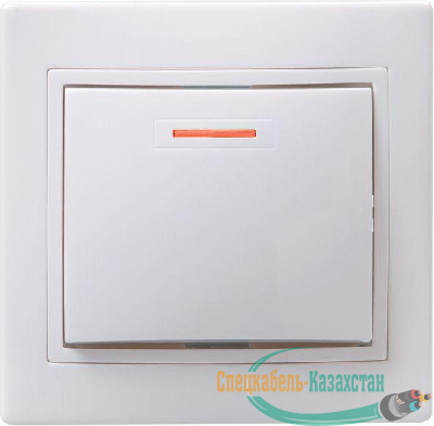 Выключатель 1-кл. СП КВАРТА с инд. 10А IP20 ВС10-1-1-КБ бел. ИЭК EVK11-K01-10-DM