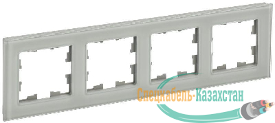 Рамка 4-м BRITE РУ-4-2-БрД стекло дым. IEK BR-M42-G-K30