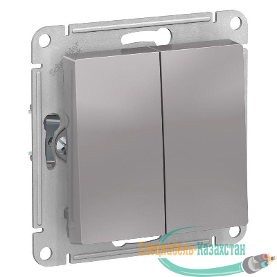 Переключатель проходной 2-кл. СП AtlasDesign 10А IP20 (сх. 6/2) 10AX механизм алюм. SE ATN000365