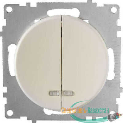 Механизм выключателя 2-кл. СП Florence 10А IP20 с подсветкой беж. 1E31801301 OneKeyElectro 2172802