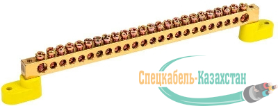 Шина PE "земля" ШНИ 8х12-24-У2-Ж на двух. угловых изол. IEK YNN10-812-24C2-K05