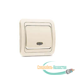 Выключатель 1-кл. СП Mimoza 10А IP20 с подсветкой крем./крем. Makel 25021
