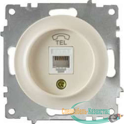 Механизм розетки телеф. 1-м СП Florence 1xRJ11 беж. 1E20601301 OneKeyElectro 2172792