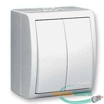 Выключатель 2-кл. ОП Simon15 10А IP54 бел. Simon 1594398-030
