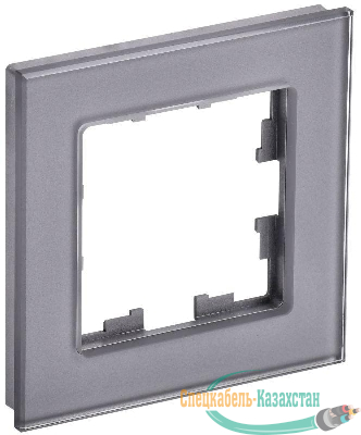 Рамка 1-м BRITE РУ-1-2-БрСе стекло сер. IEK BR-M12-G-K03