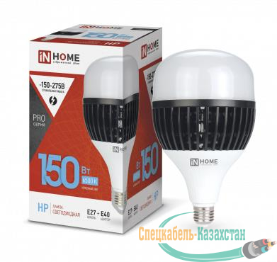 Лампа светодиодная LED-HP-PRO 150Вт грушевидная 6500К холод. бел. E27 14250лм 150-275В с адаптером E40 бел. IN HOME 4690612035703