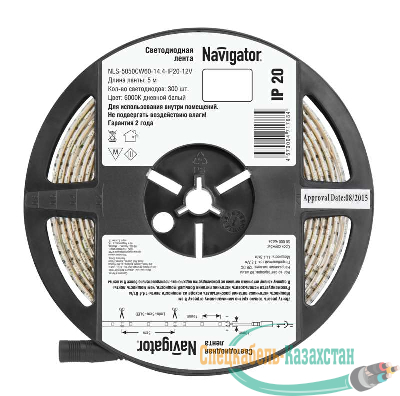 Лента светодиодная 71 768 NLS-5050CW60-14.4-IP20-12V R5 14.4Вт/м (уп.5м) Navigator 71768