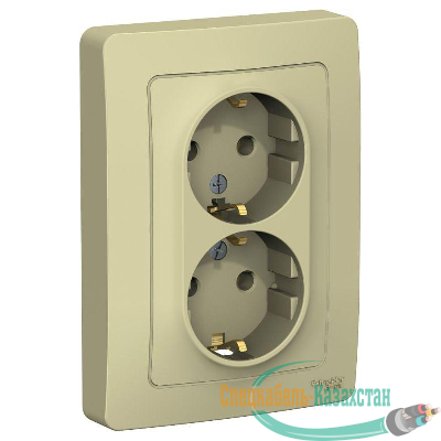 Розетка 2-м СП BLANCA 16А 250В без шторок с заземл. беж. SchE BLNRS001027