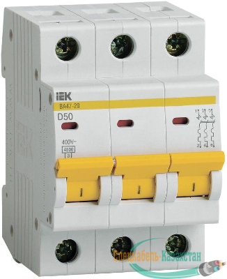 Выключатель автоматический модульный 3п D 50А 4.5кА ВА47-29 ИЭК MVA20-3-050-D