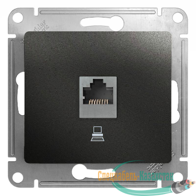 Механизм розетки комп. 1-м Glossa RJ45 CAT.5E антрацит SchE GSL000781K