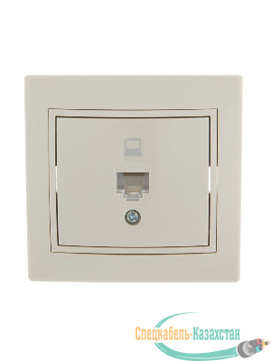 Розетка компьютерная 1-м СП Мира RJ45 крем/крем Lezard 701-0303-139
