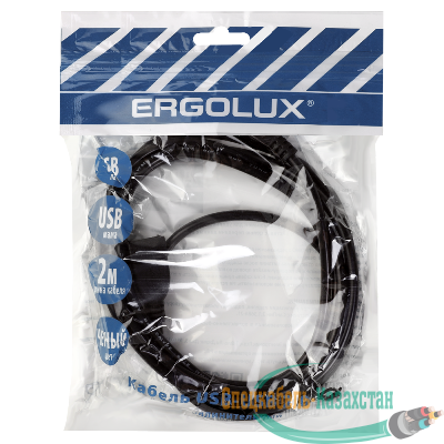 Кабель удлинитель USB ELX-EC01P-USB USB (АМ)-USB (AF) 2м PVC пакет черн. Ergolux 15298