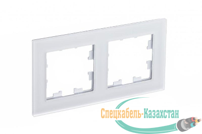 Рамка 2-м ATLASDESIGN NATURE мат. стекло бел. SchE ATN330102