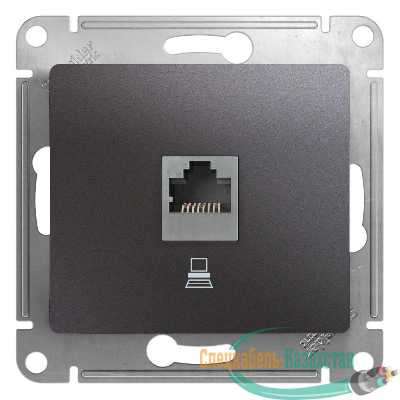 Механизм розетки комп. 1-м Glossa RJ45 кат.5е графит SchE GSL001381K